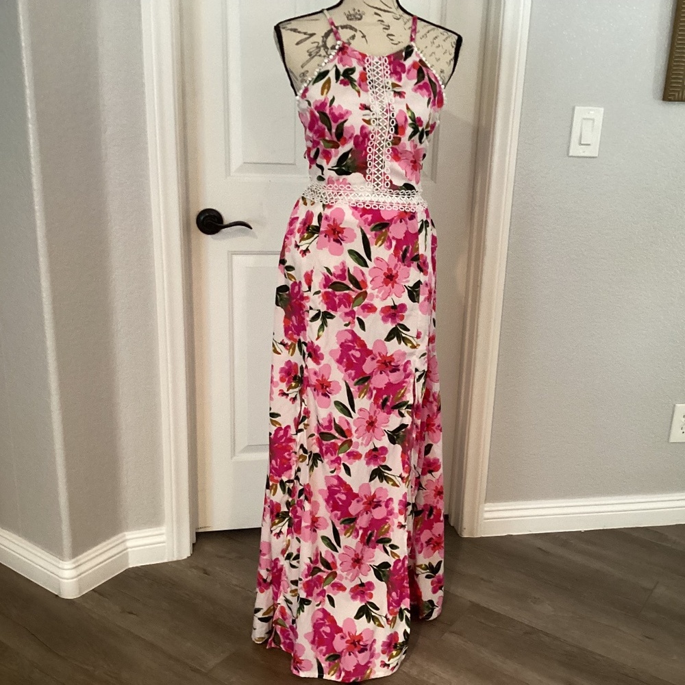 Tea Women Dress, Size Medium, Color Pink,Green, White, Yellow